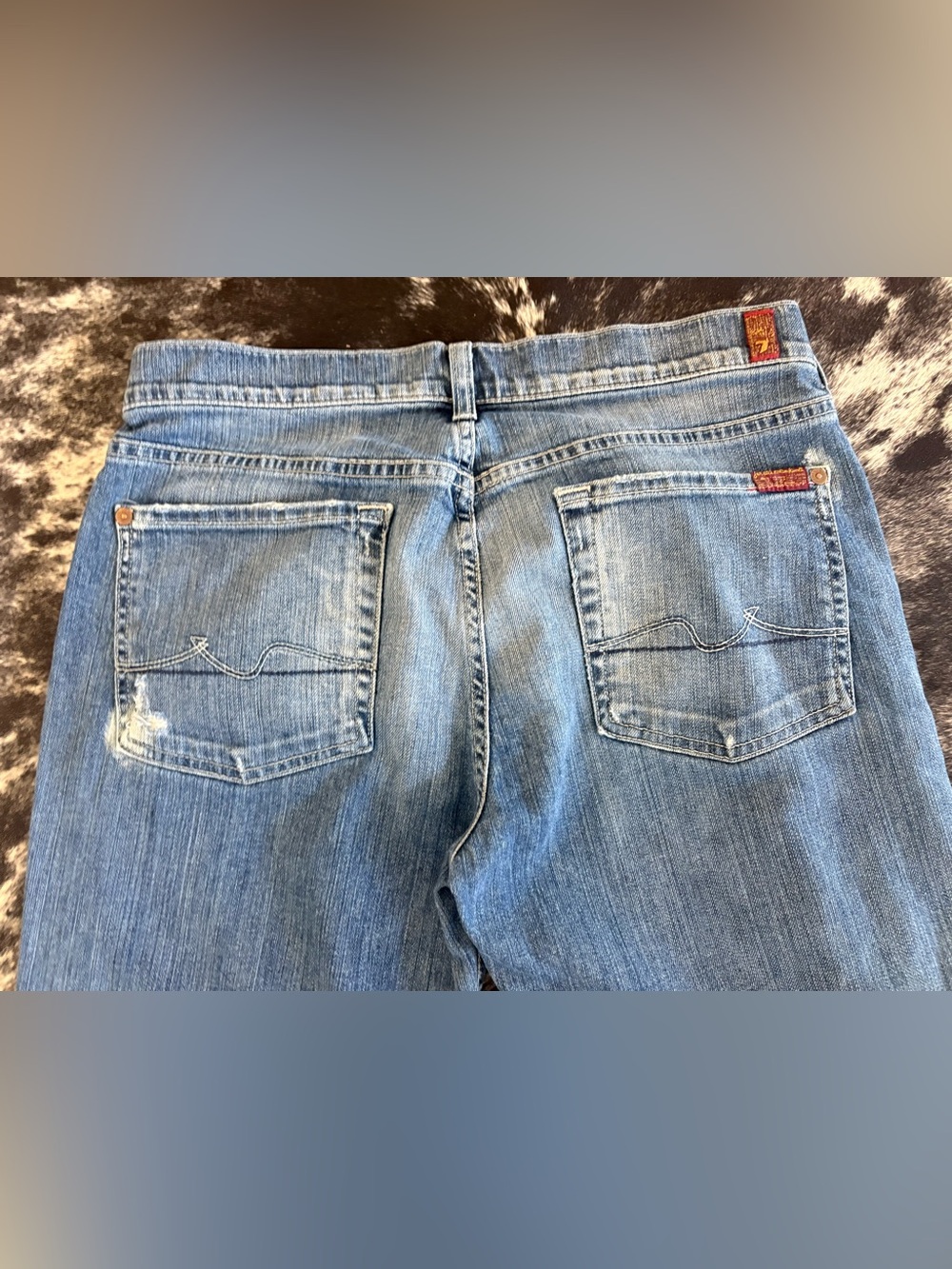 7 For All Mankind Women's Straight Leg Jeans in Light Blue